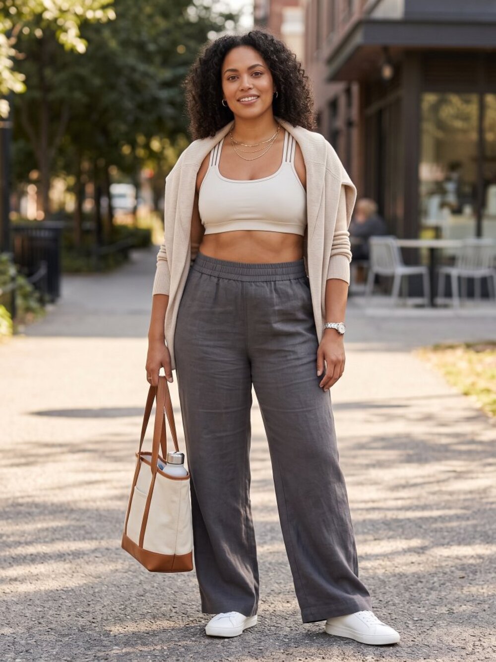 Athleta Fully Focused Strappy Sports Bra Gray M